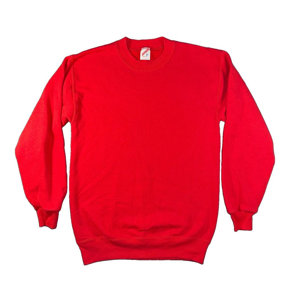 Vintage Jerzees Blank Red Crewneck Sweatshirt M Made in USA 80s 90s Plain